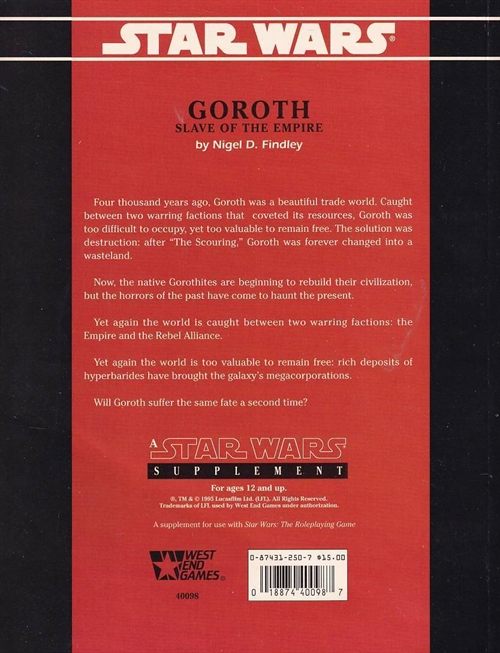 Star wars D6 - Goroth - Slave of The Impire (Genbrug)